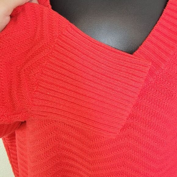 J Jason Wu Solid Red Chevron Sweater size 2x - Picture 5 of 7